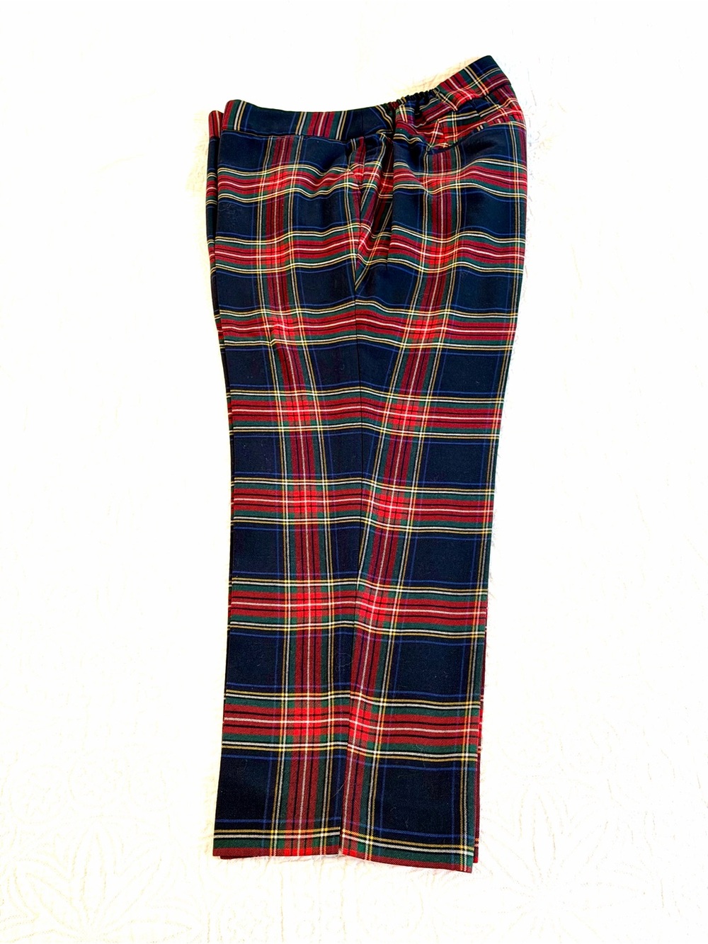 Talbots Women’s Hampshire Ankle Red and Navy Plaid Cropped Pants